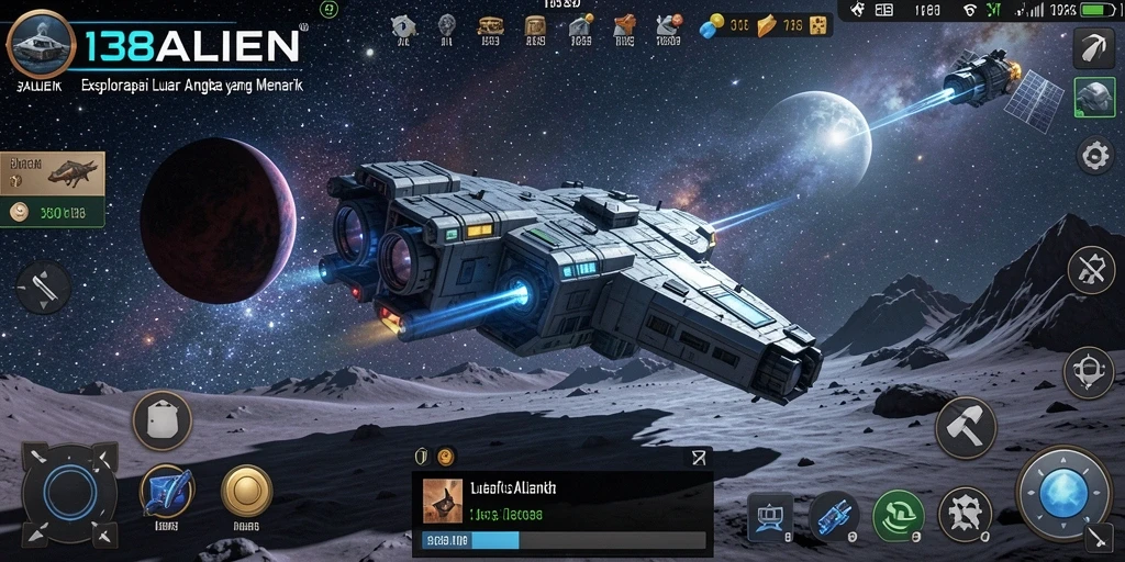 Screenshot gameplay 138ALIEN menampilkan penjelajahan luar angkasa yang epik.