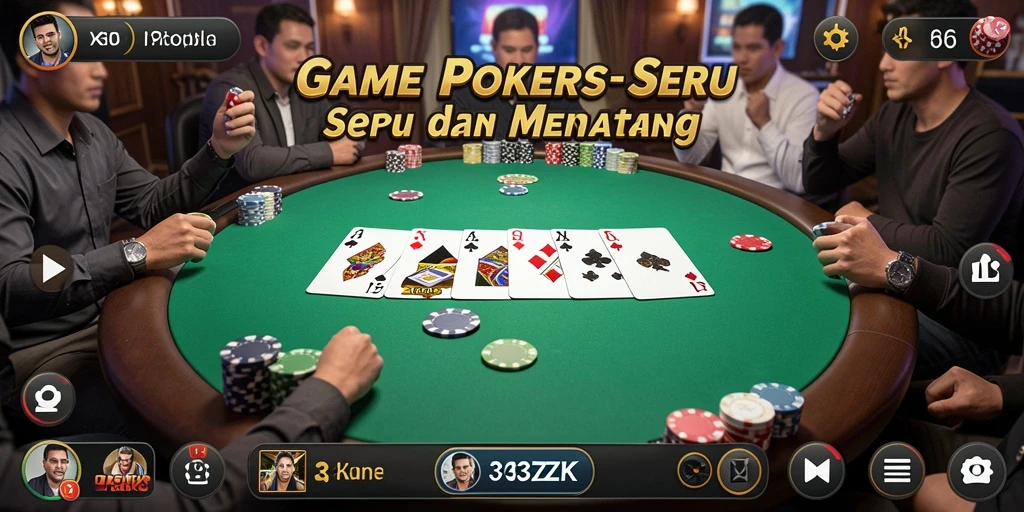 Screenshot gameplay 33ZK menampilkan duel Poker seru dan menarik.