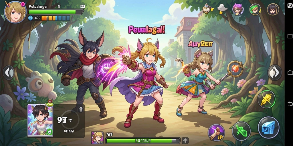 Screenshot menunjukkan aksi seru dalam <strong>9ET</strong> dengan karakter anime yang menawan.