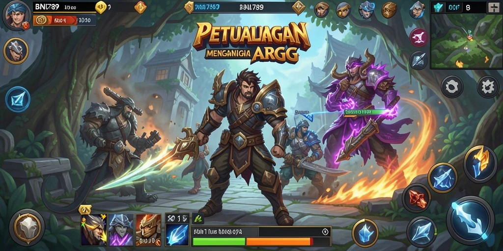 Tampilan gameplay seru BNI789 dalam aksi petualangan ARPG.