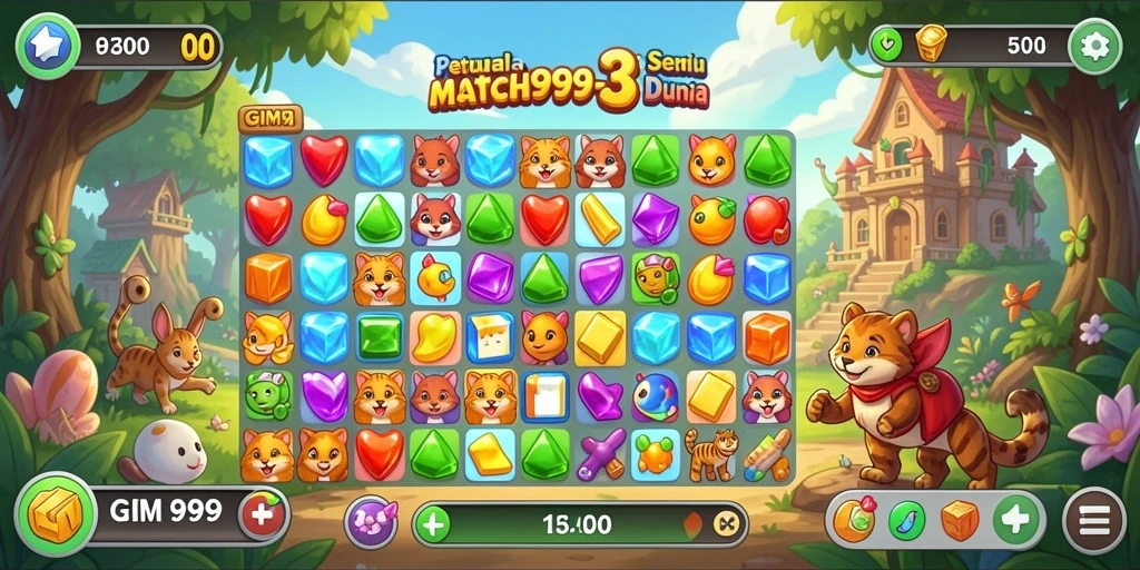 Tampilan gameplay seru dari GIM999 yang penuh warna.
