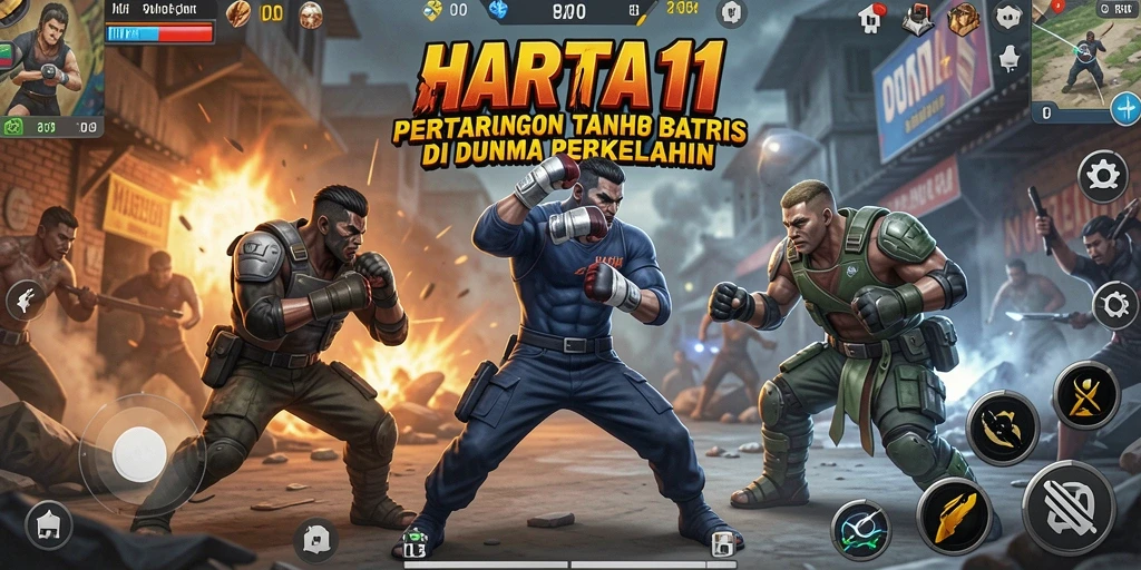 Tangkapan layar HARTA11 menampilkan aksi pertarungan yang intens dan mendebarkan.