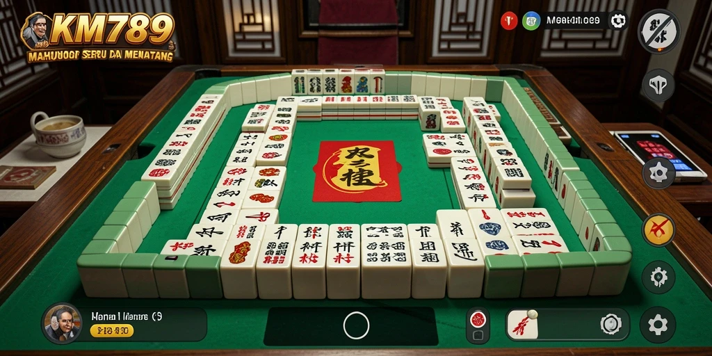 Screenshot menunjukkan pemain menikmati permainan Mahjong di KM789.
