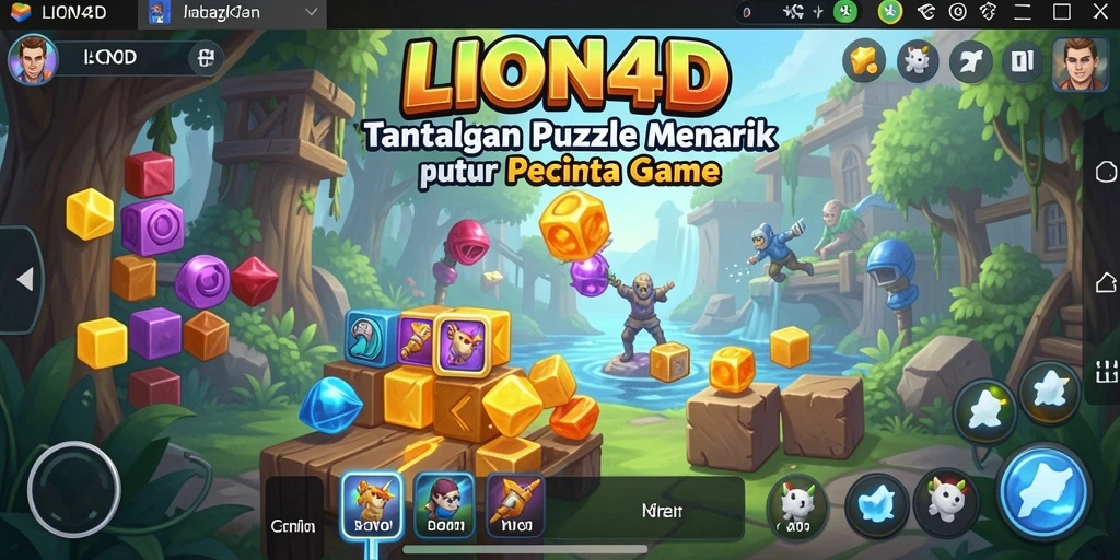 Tampilan gameplay penuh warna dan teka-teki menantang dari LION4D.