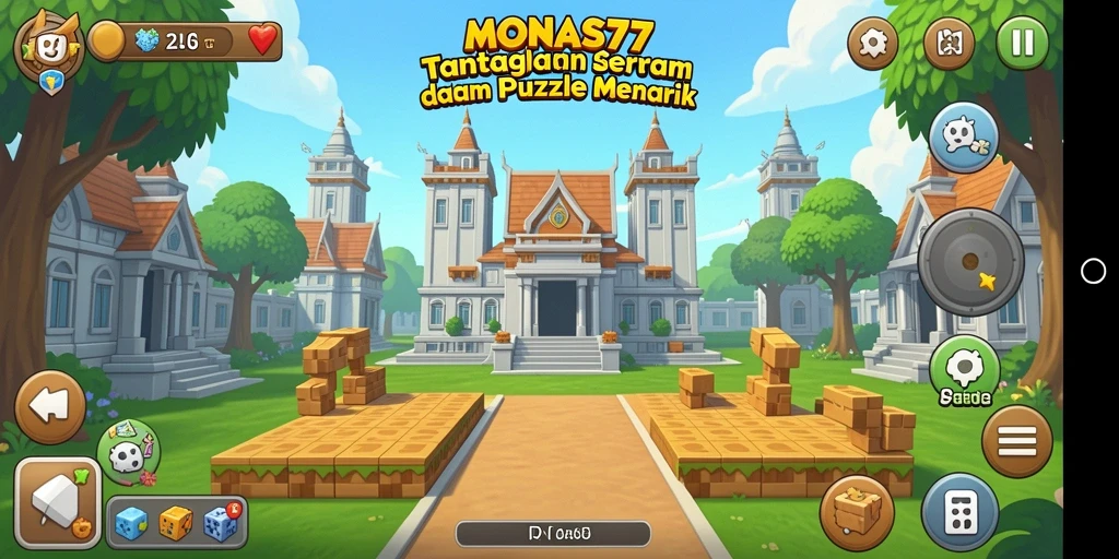 Screenshot gameplay MONAS77 menampilkan tantangan puzzle yang menarik.