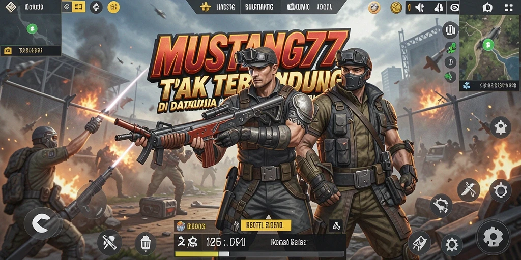 Gameplay seru dari MUSTANG77 dalam pertempuran Battle Royale.
