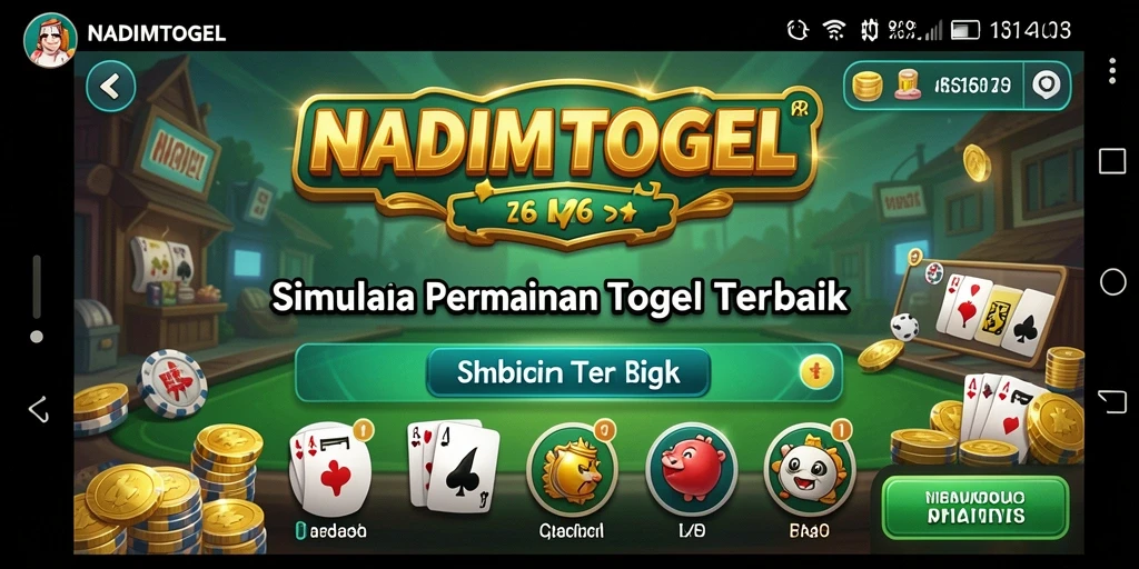 Tampilan gameplay menarik dari NADIMTOGEL yang menggambarkan simulasi togel.