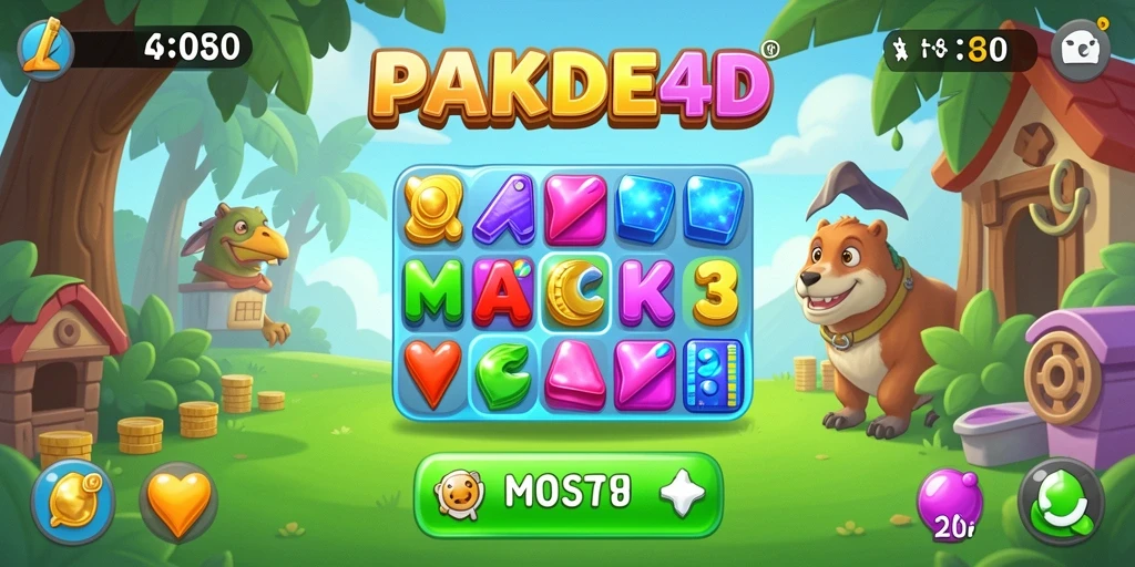 Screenshot gameplay PAKDE4D yang menampilkan aksi Match-3 seru.