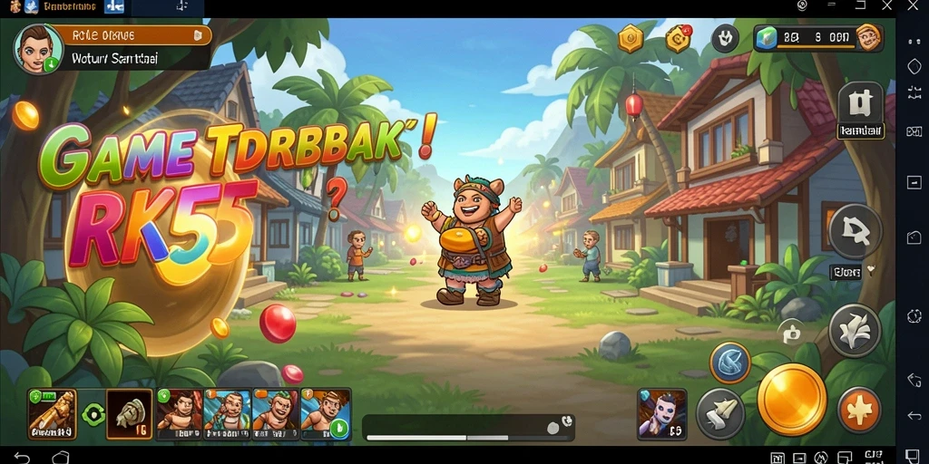 Tampilan gameplay RK55 yang menarik dengan karakter Idle yang beragam.