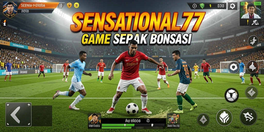 Tangkapan layar SENSATIONAL77 menunjukkan momen pertandingan sepak bola yang mendebarkan.