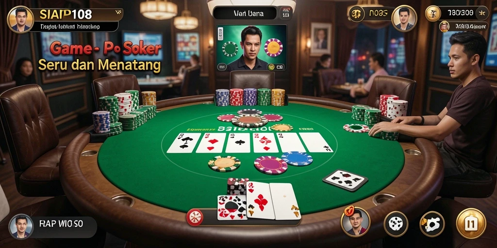 Tampilan gameplay seru dalam aplikasi SIAP108 yang menampilkan Poker.