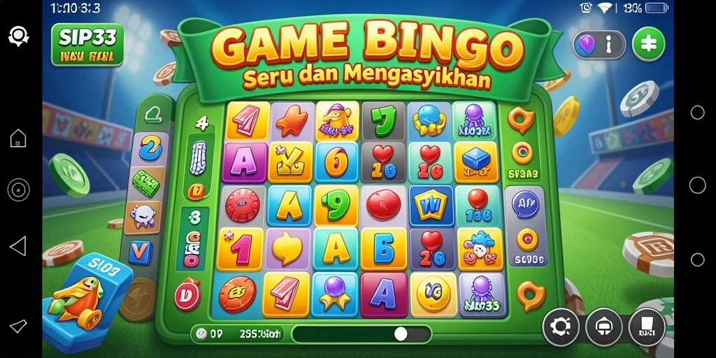 Screenshot utama SIP33 menampilkan gameplay Bingo yang seru.