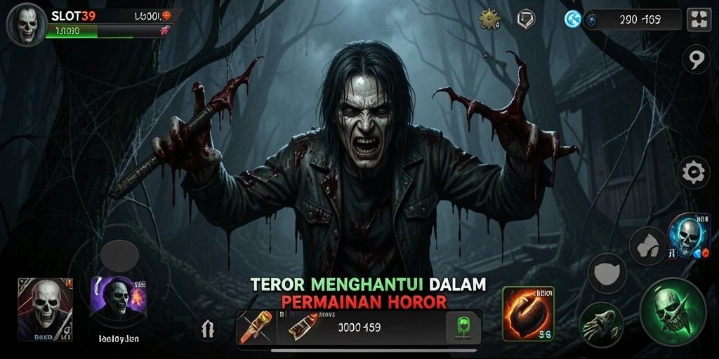 Gameplay SLOT39 yang mencekam dengan suasana horor yang kental.