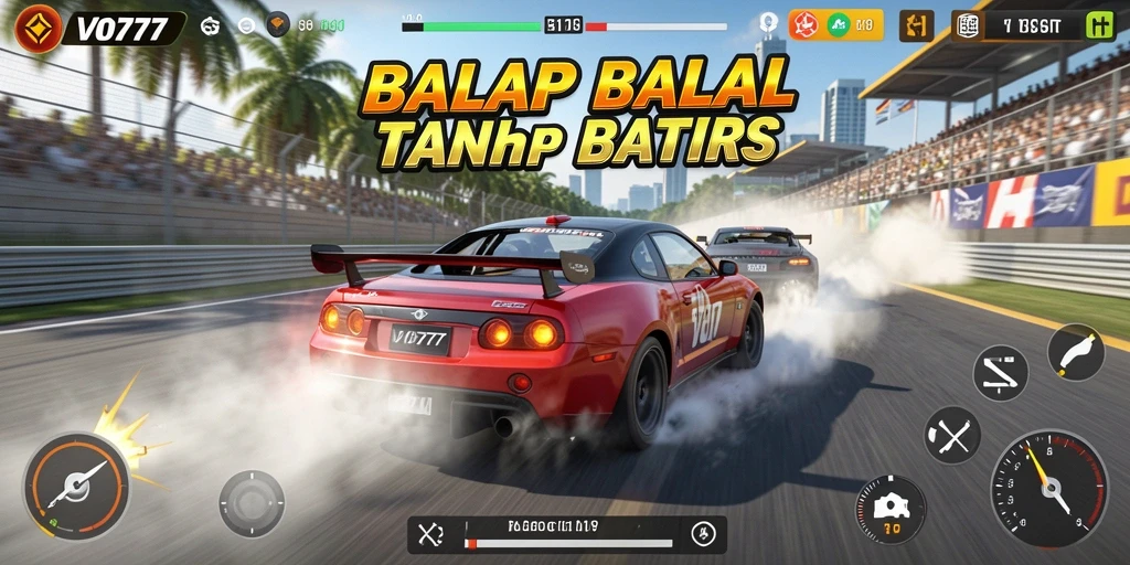 Tampilan seru dari gameplay Racing VO777 yang mendebarkan.